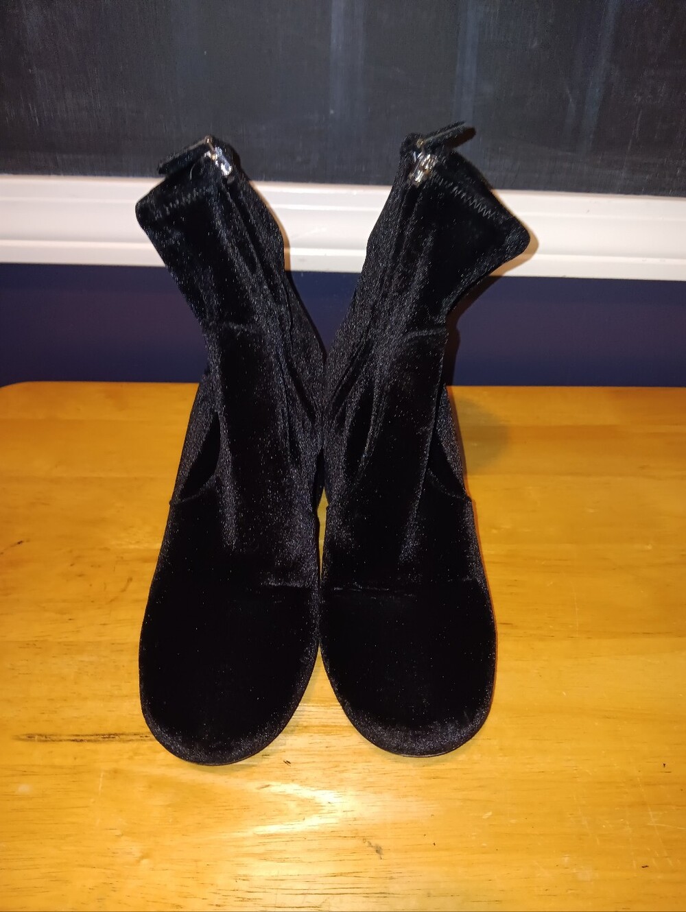 Prada Velvet Heeled Zip Boots Size 38 1/2 - Picture 1 of 6